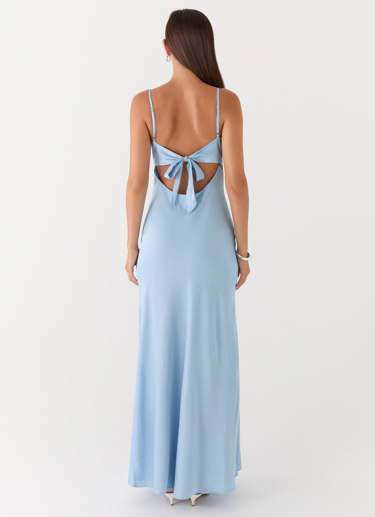 Flora Satin Maxi Dress - Ice Blue Peppermayo Flora Satin Maxi Dress - Ice Blue Peppermayo