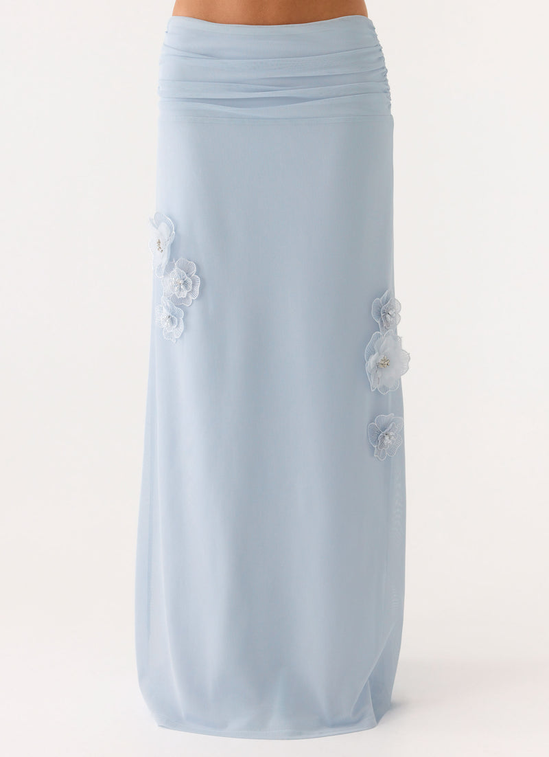 Fleur Power Maxi Skirt - Blue