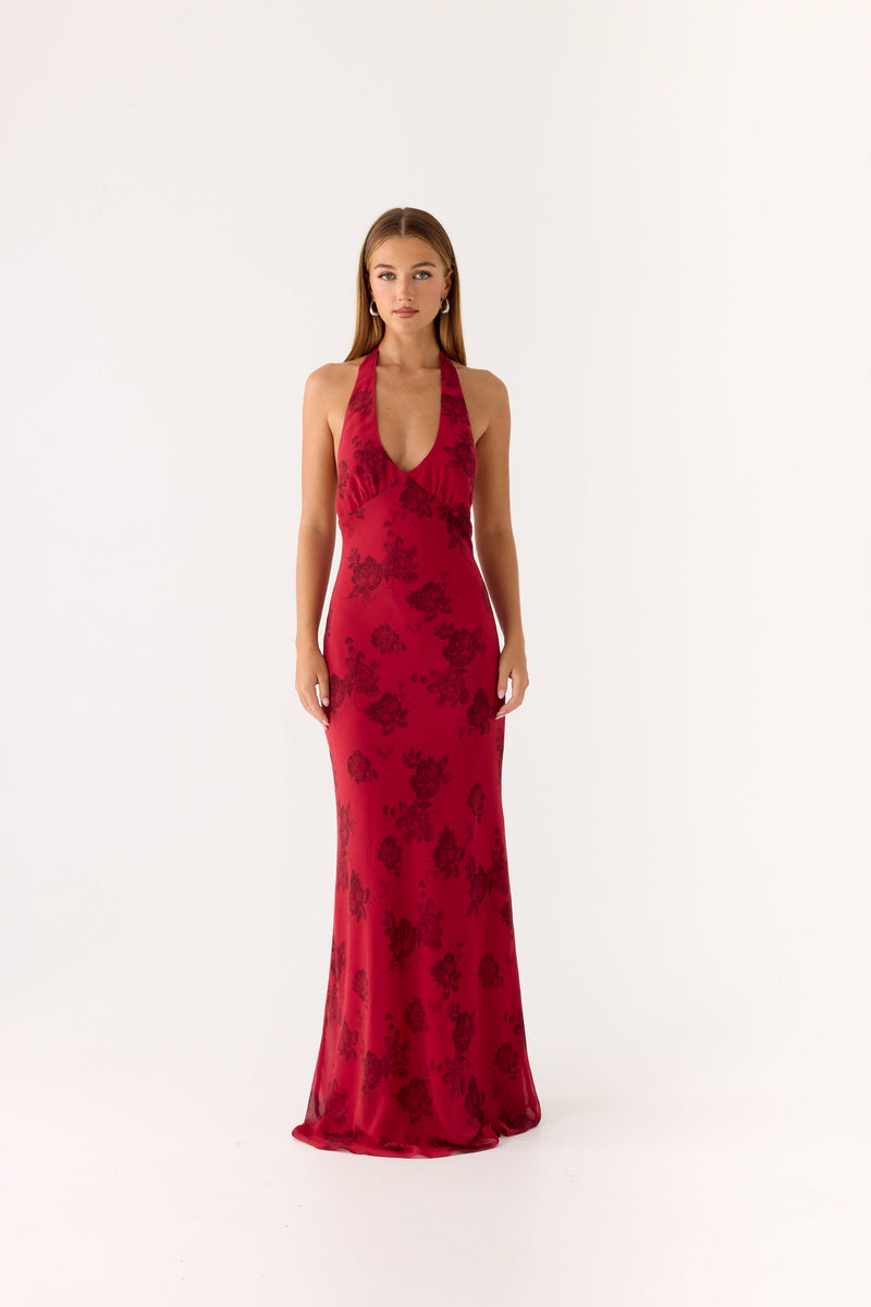 Freja Maxi Dress - Cherry Rose