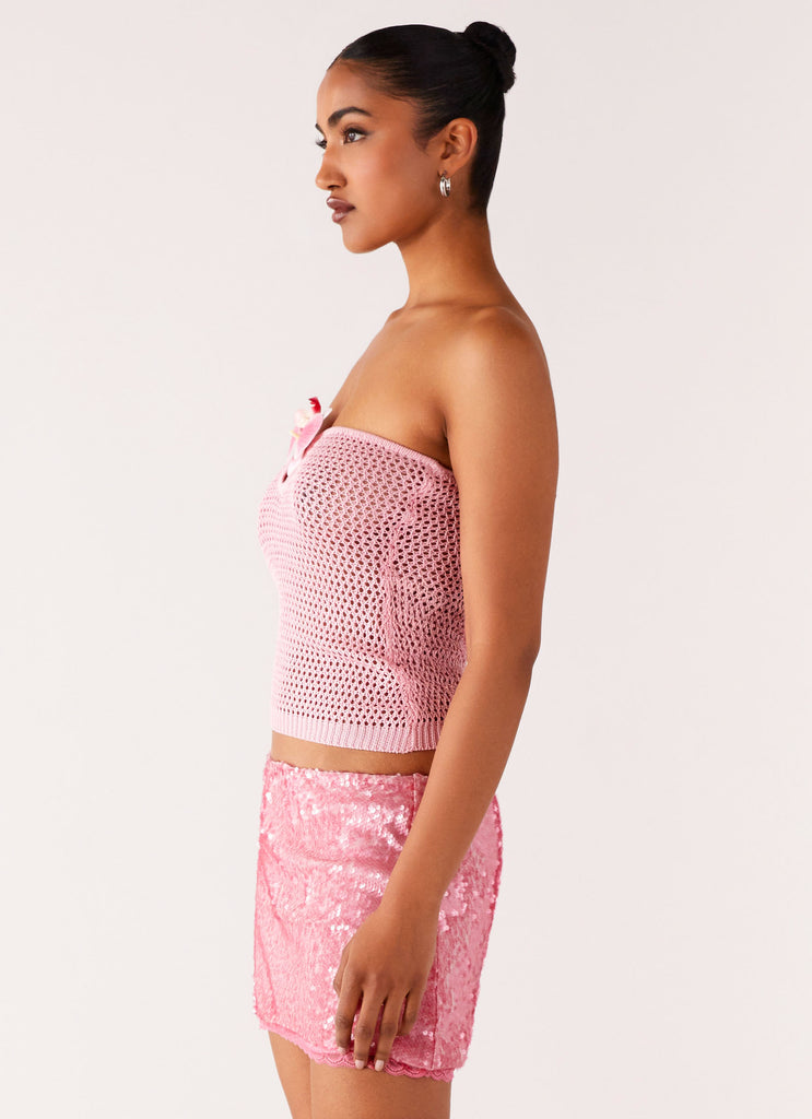 Galia Crochet Top - Pink