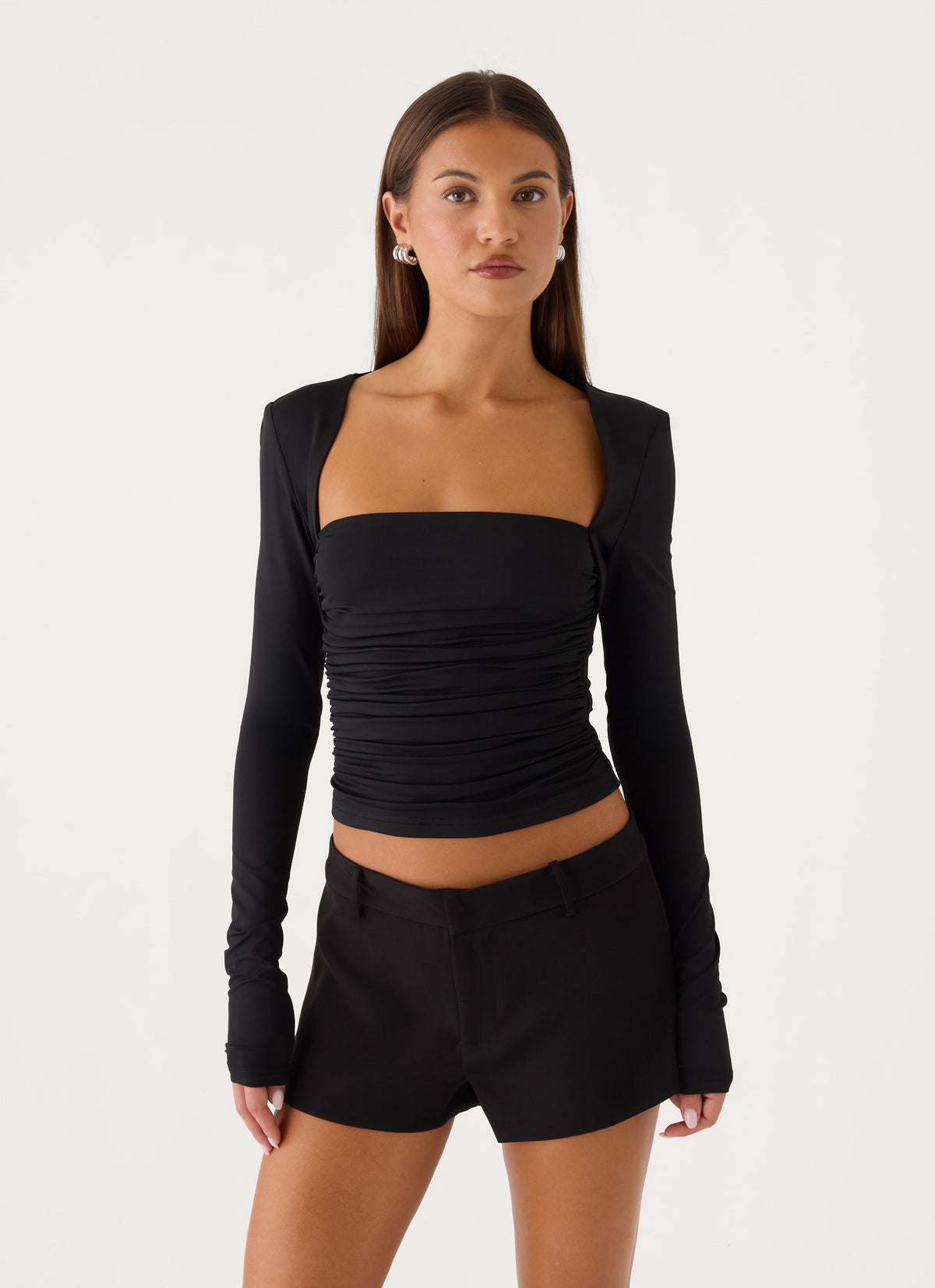 Georgia Long Sleeve Top - Black