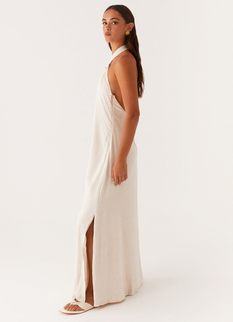 Golden Child Linen Maxi Dress - Oatmeal