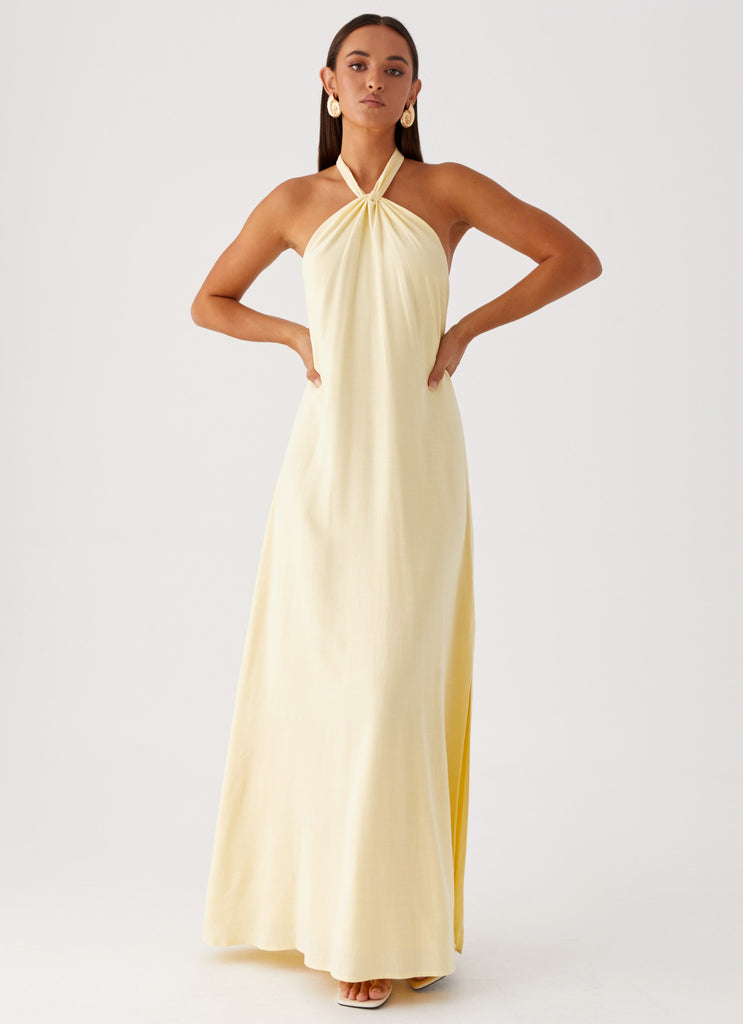 Golden Child Linen Maxi Dress - Yellow