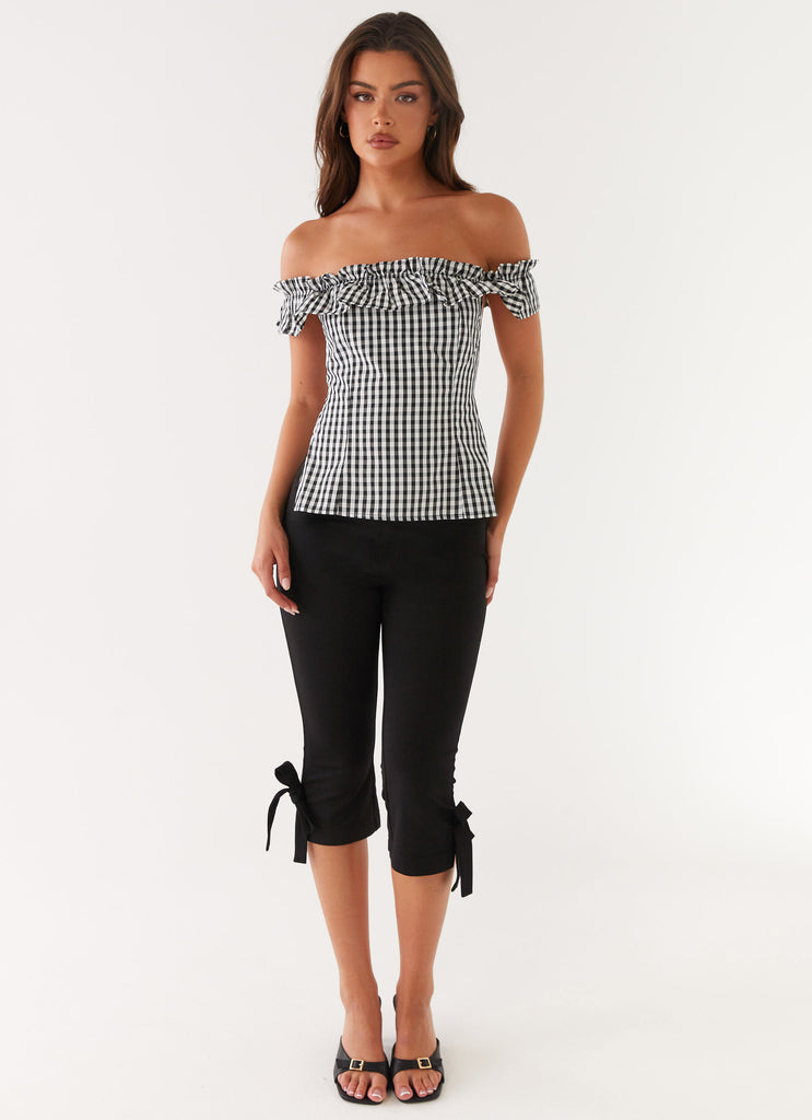 Gwyneth Top - Black Gingham