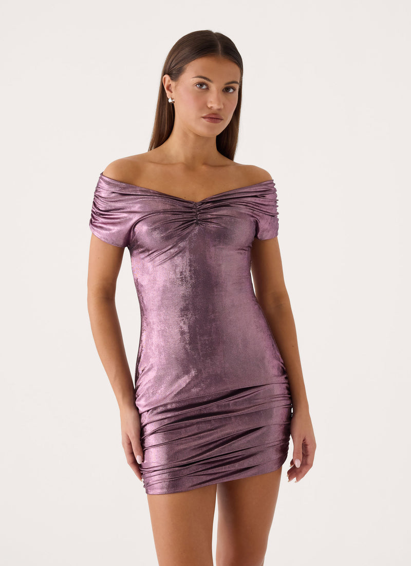 Halo Heat Mini Dress - Purple