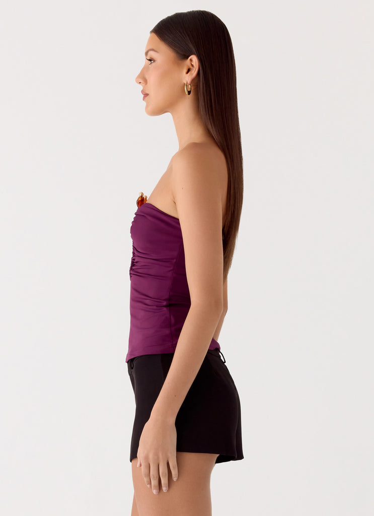 Hari Strapless Top - Plum