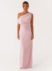 Heart Of Glass Satin Maxi Dress - Pink