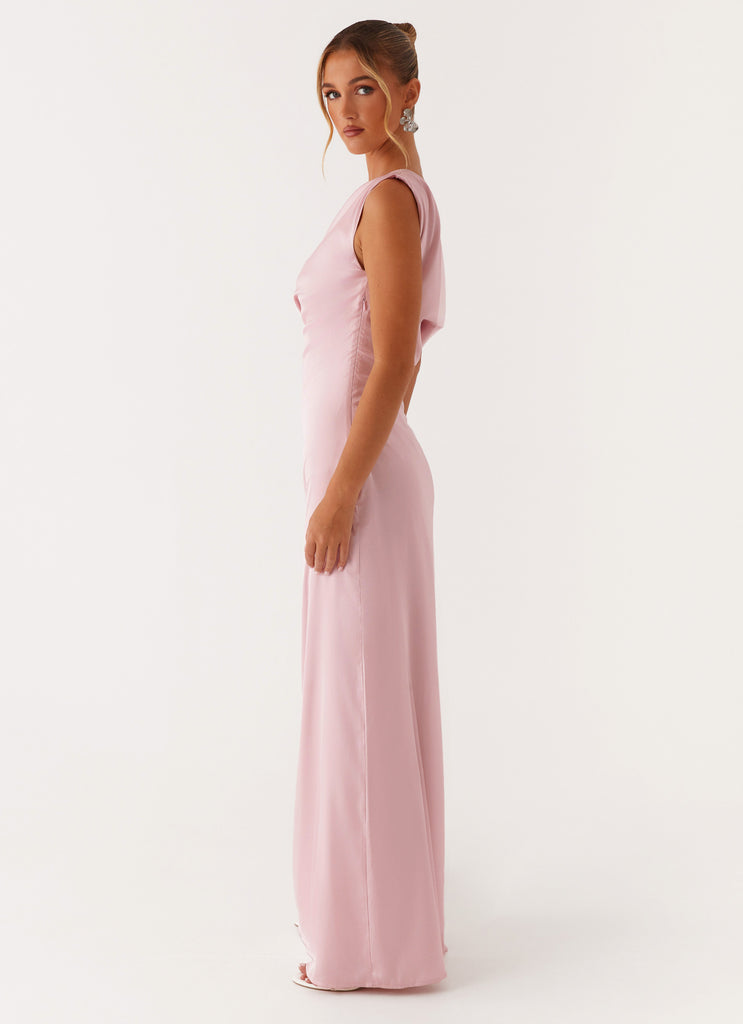 Heart Of Glass Satin Maxi Dress - Pink