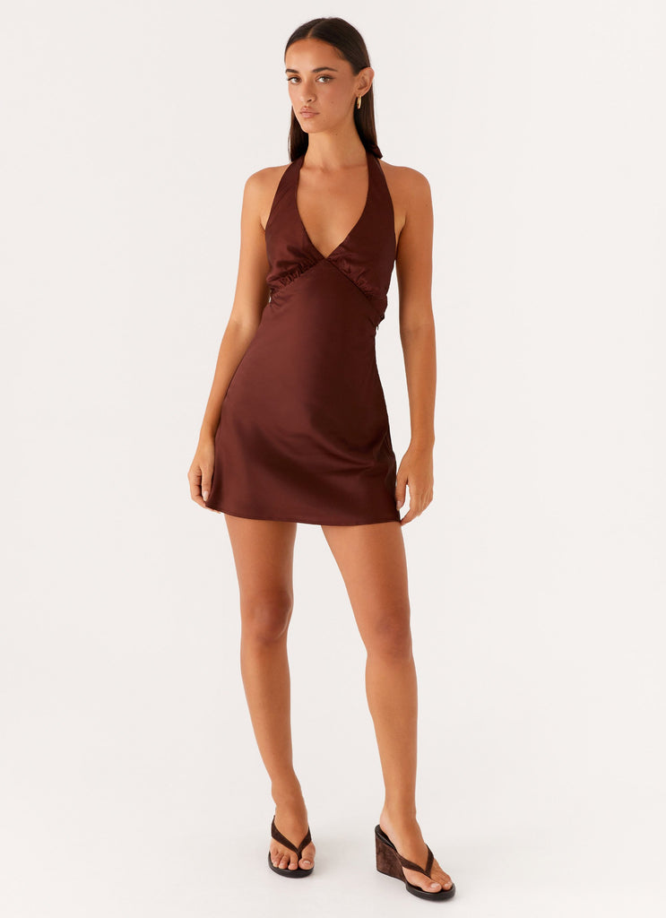 Heavy Hearted Mini Dress - Chocolate