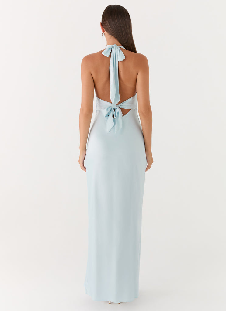 Heavy Hearted Satin Maxi Dress - Ice Blue Peppermayo Heavy Hearted Satin Maxi Dress - Ice Blue Peppermayo