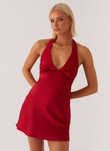 Heavy Hearted Mini Dress - Red