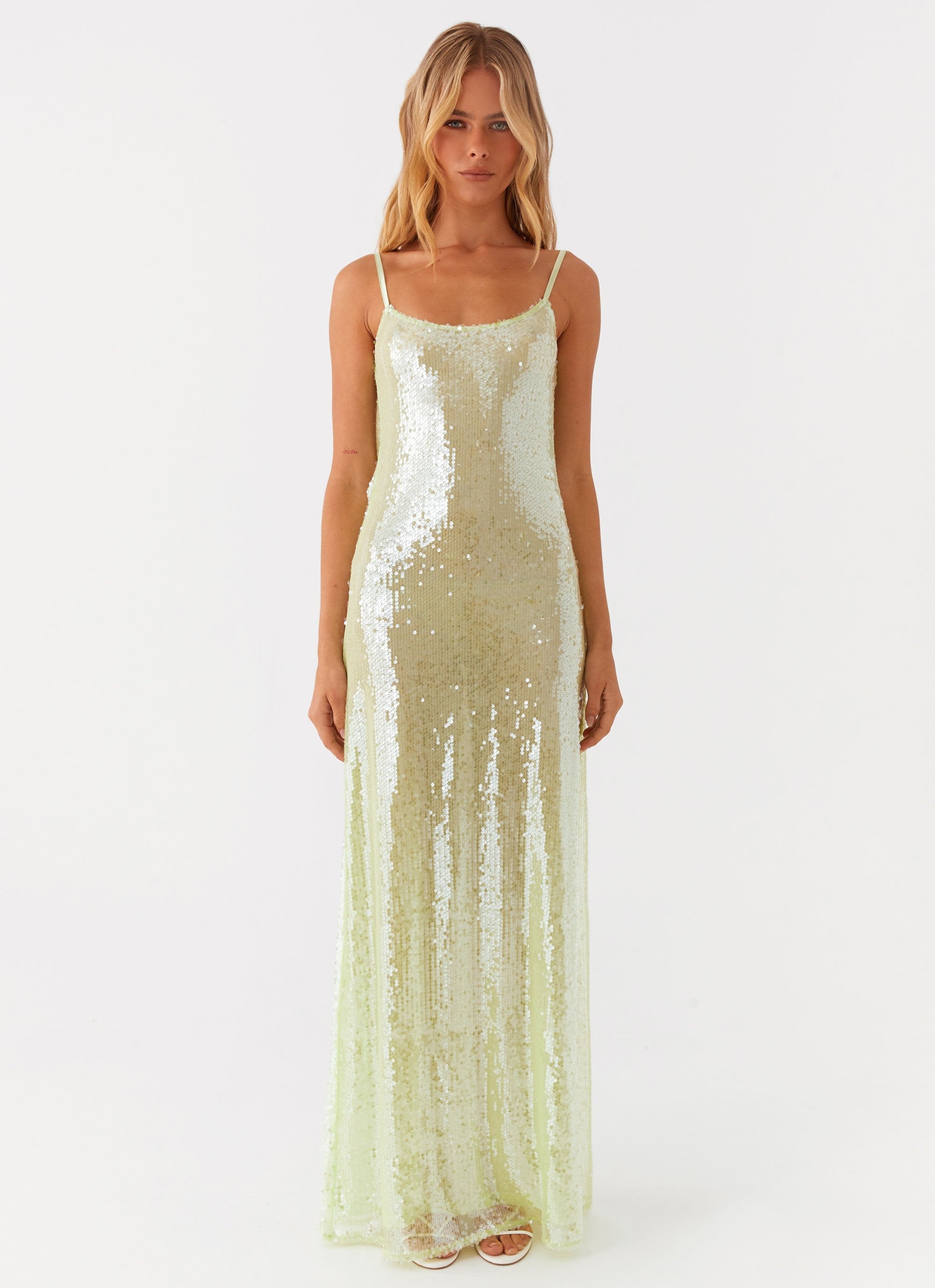 Higher Level Sequin Maxi Dress - Mint – Peppermayo
