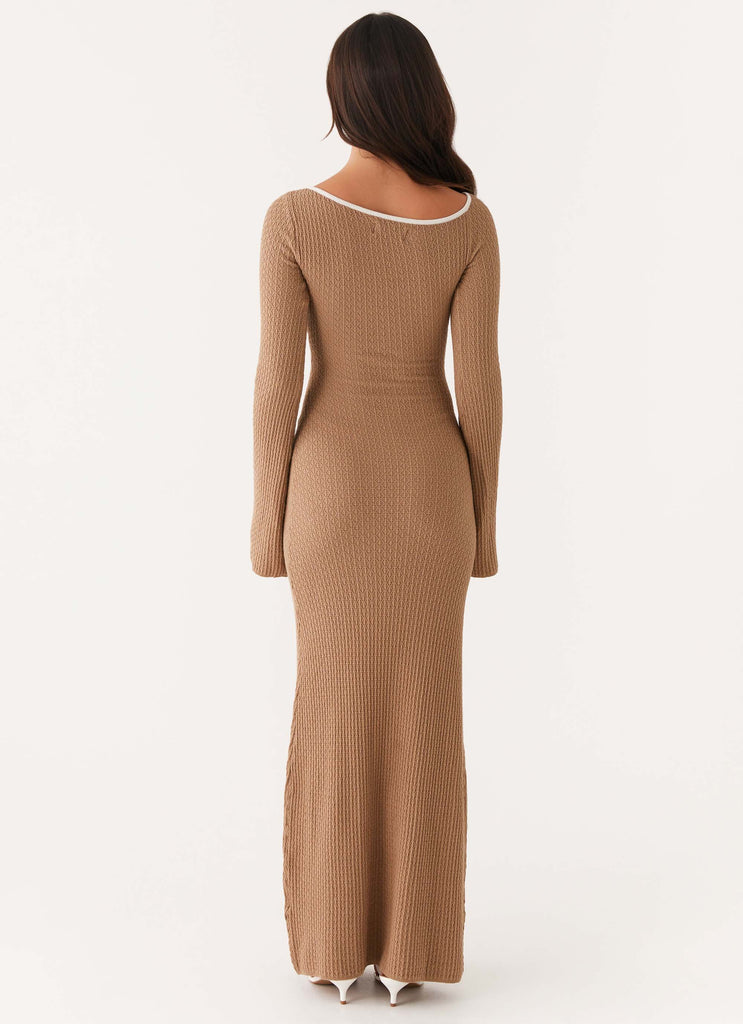 Hilary Crochet Maxi Dress - Tan