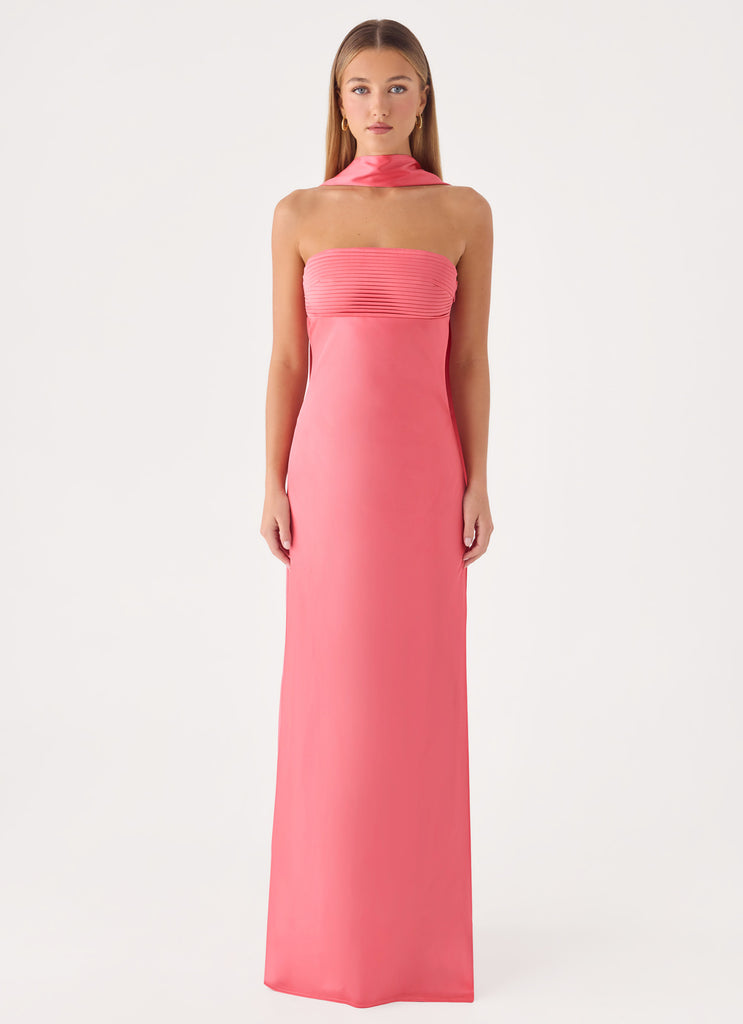 Hush Maxi Dress - Coral Red