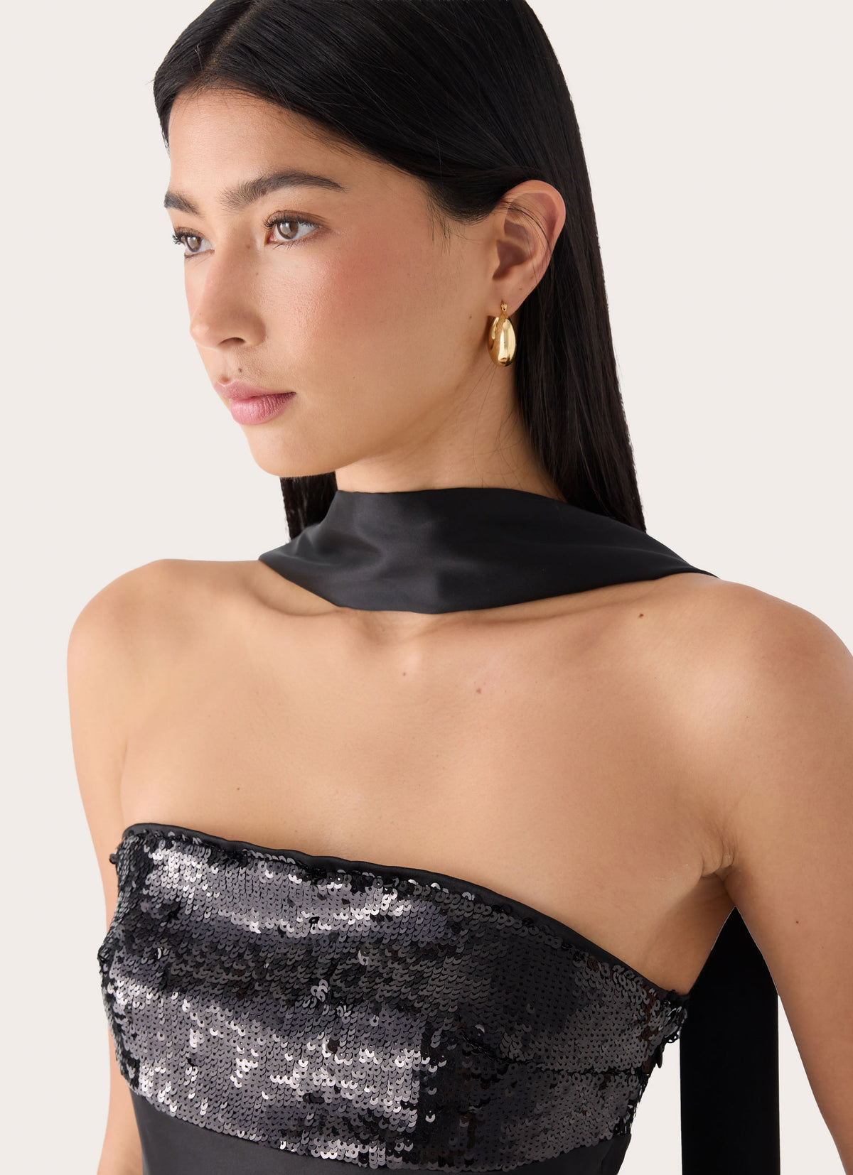 Hush Sequin Maxi Dress - Black