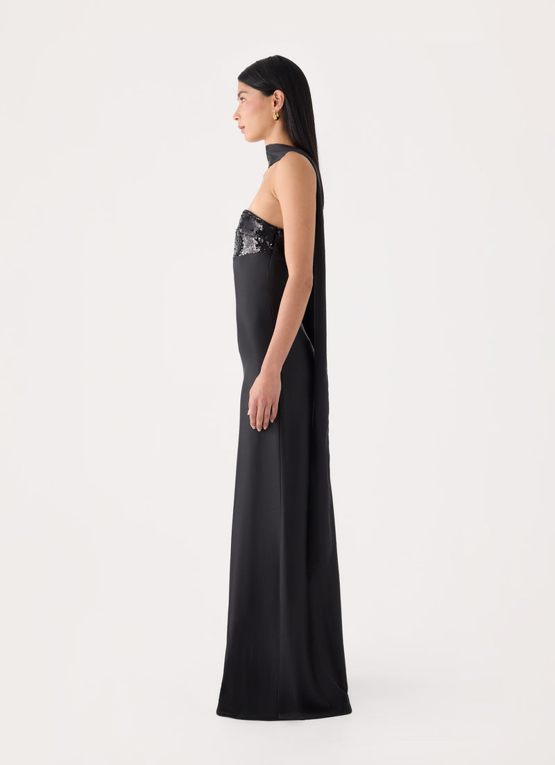 Hush Sequin Maxi Dress - Black
