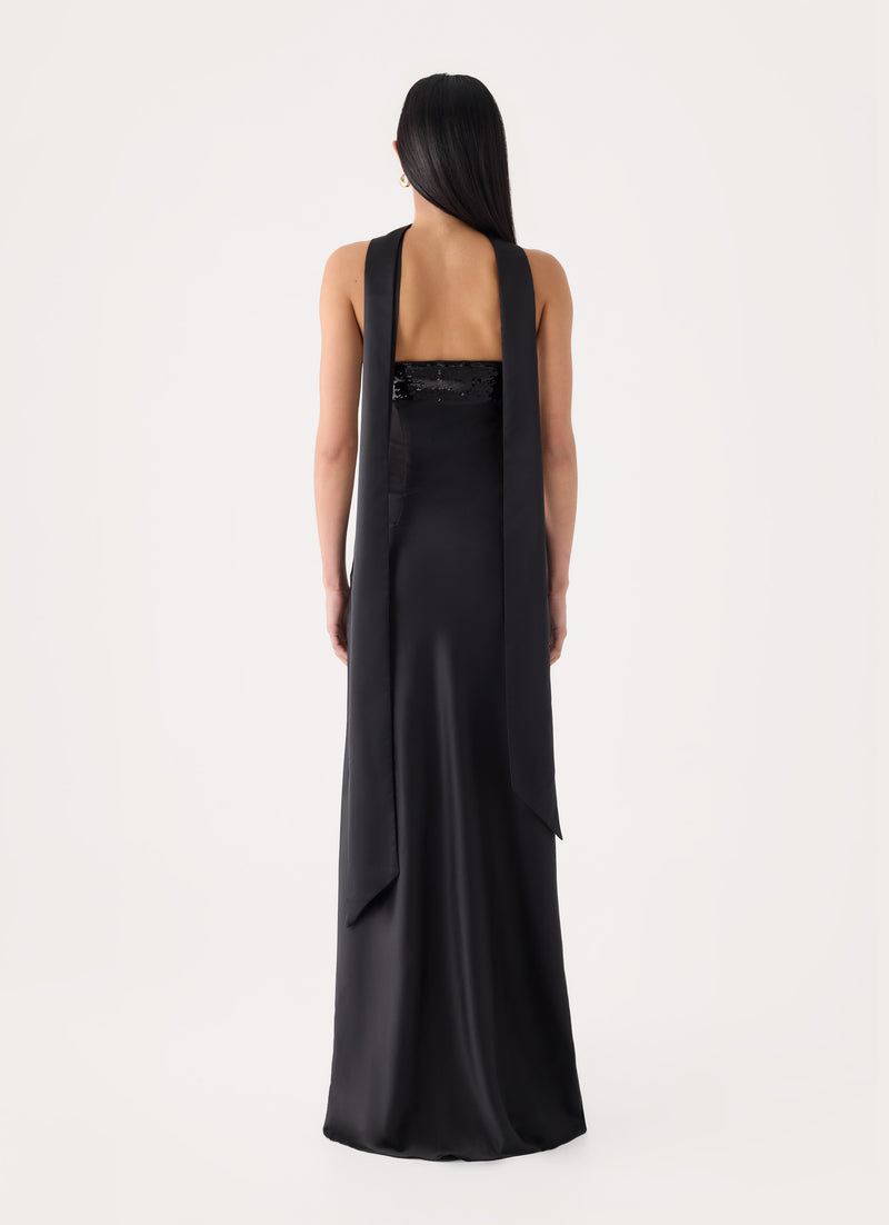 Hush Sequin Maxi Dress - Black