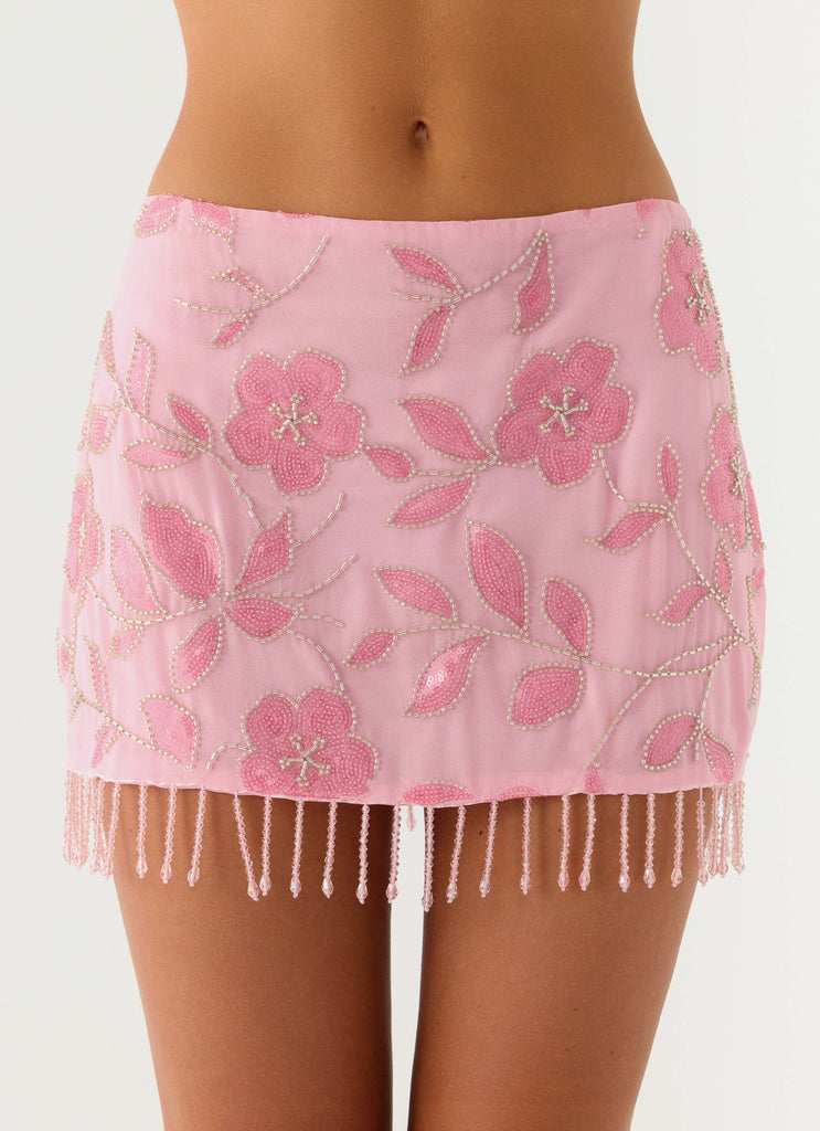 Iglesias Beaded Sequin Mini Skirt - Pink