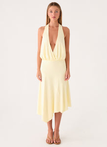 Ignite It Midi Dress - Lemon