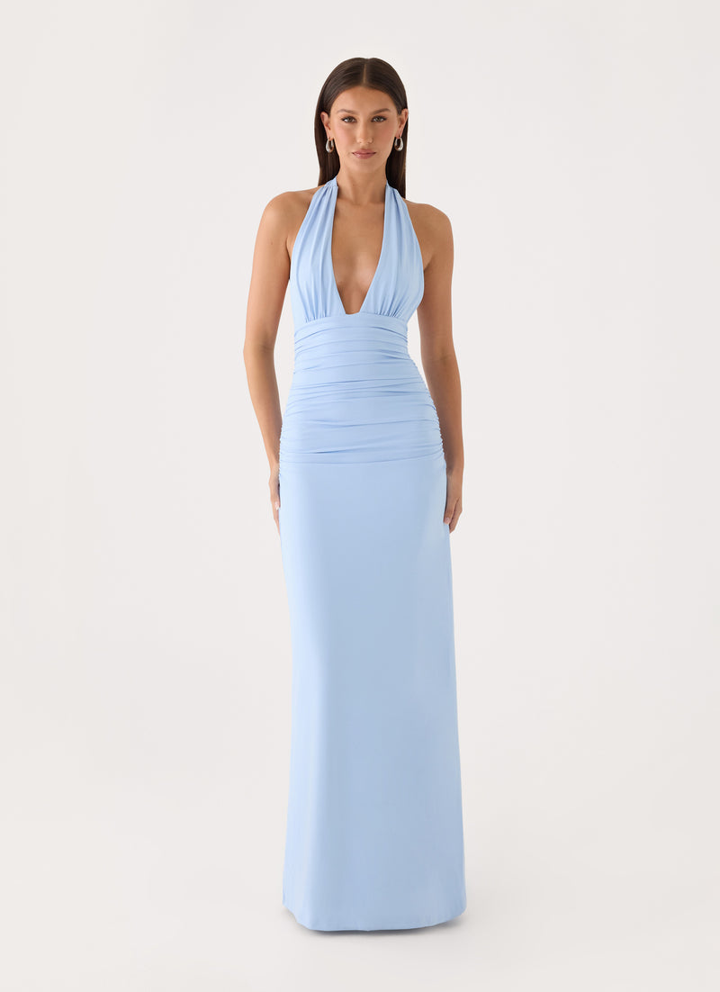 Ilaria Halter Maxi Dress - Powder Blue