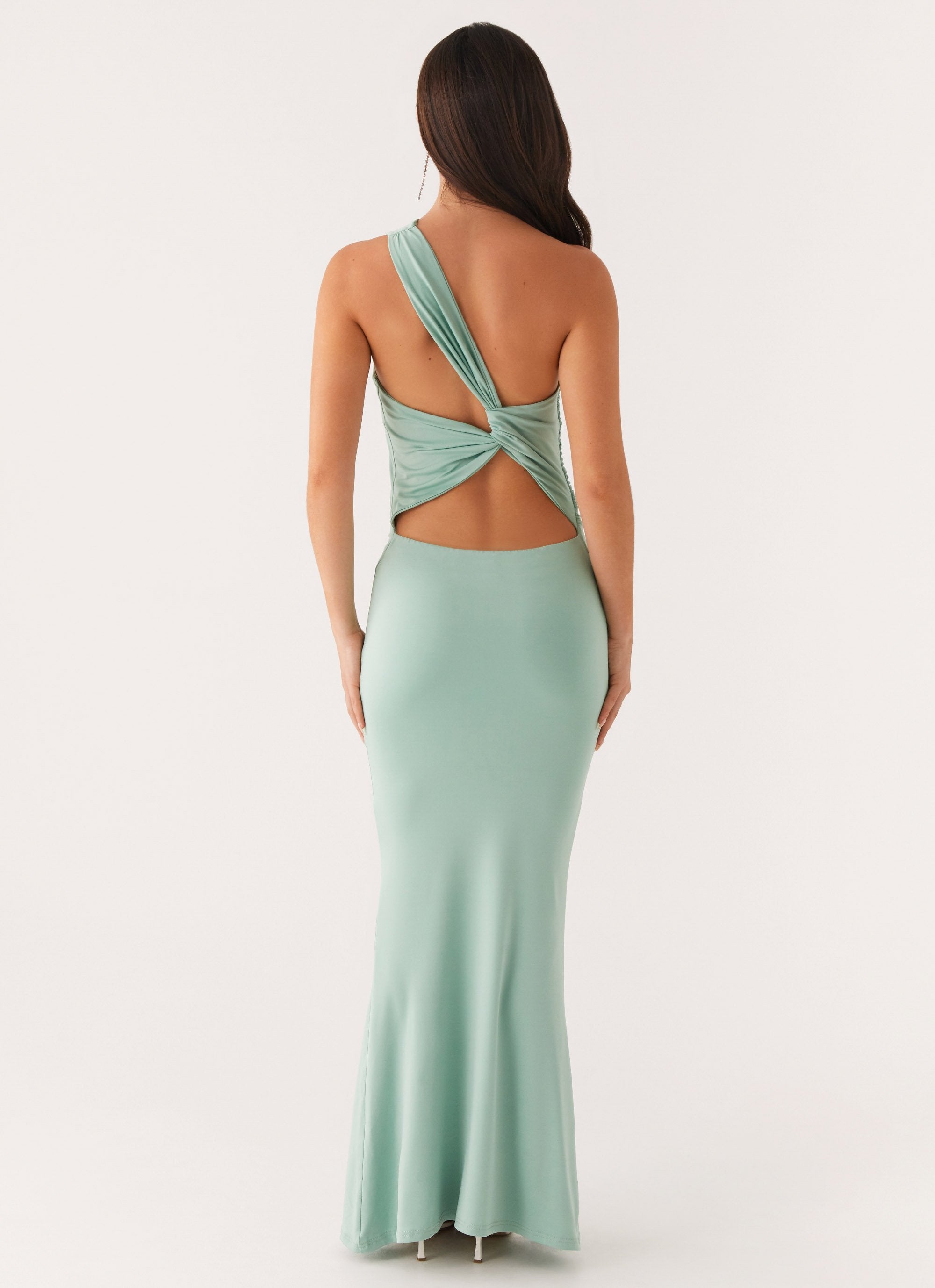 Imagine This One Shoulder Maxi Dress - Mint – Peppermayo