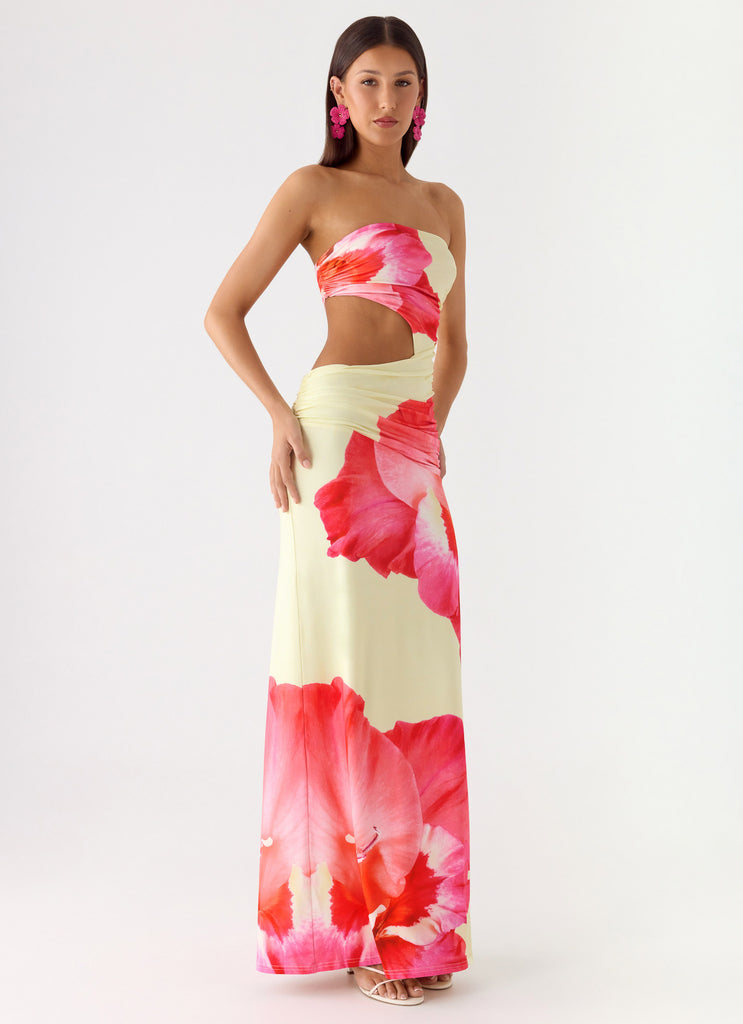 In The Rhythm Maxi Dress - Yellow Floral Spritz