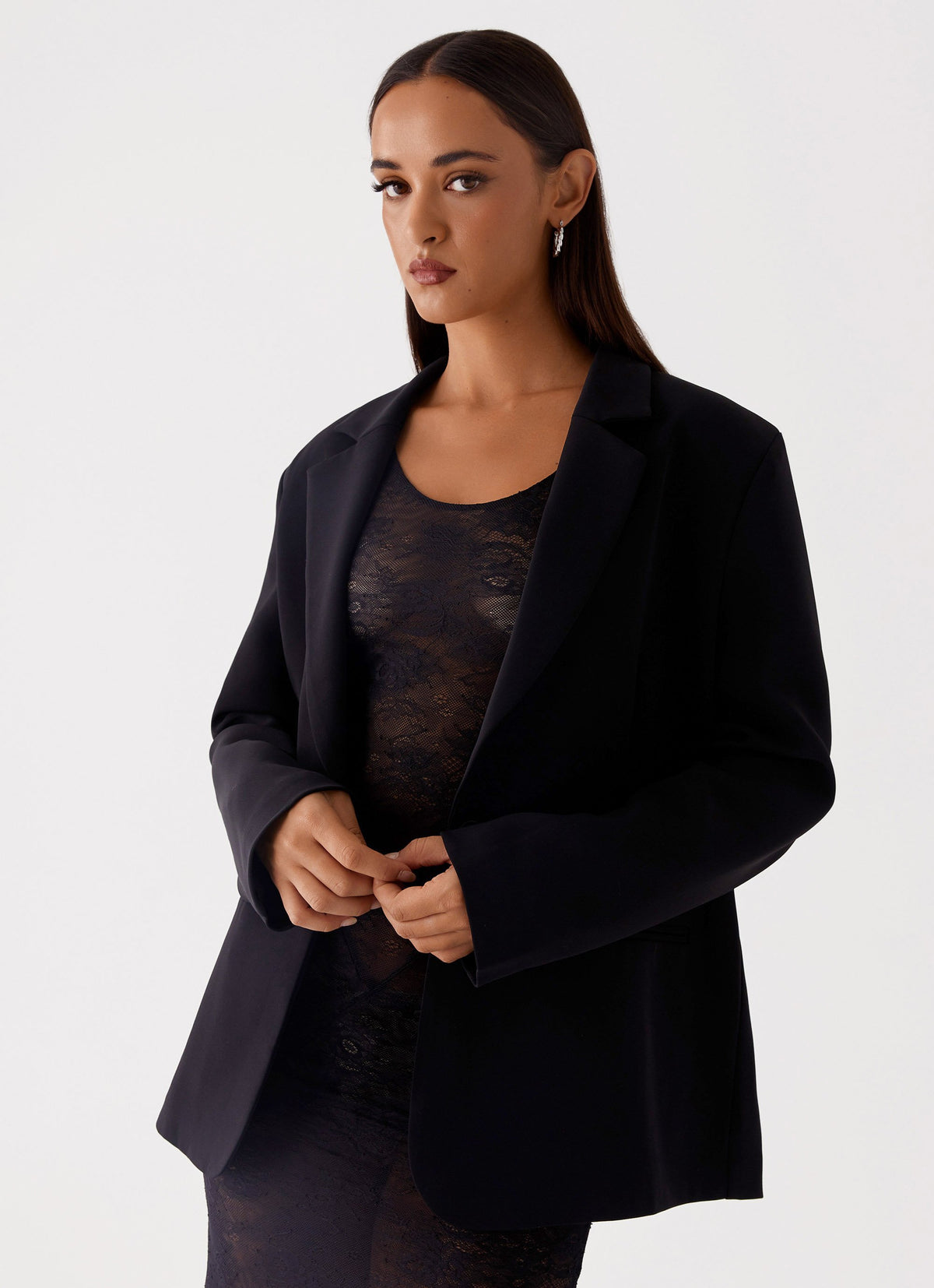 Into the Dark Oversized Blazer - Black