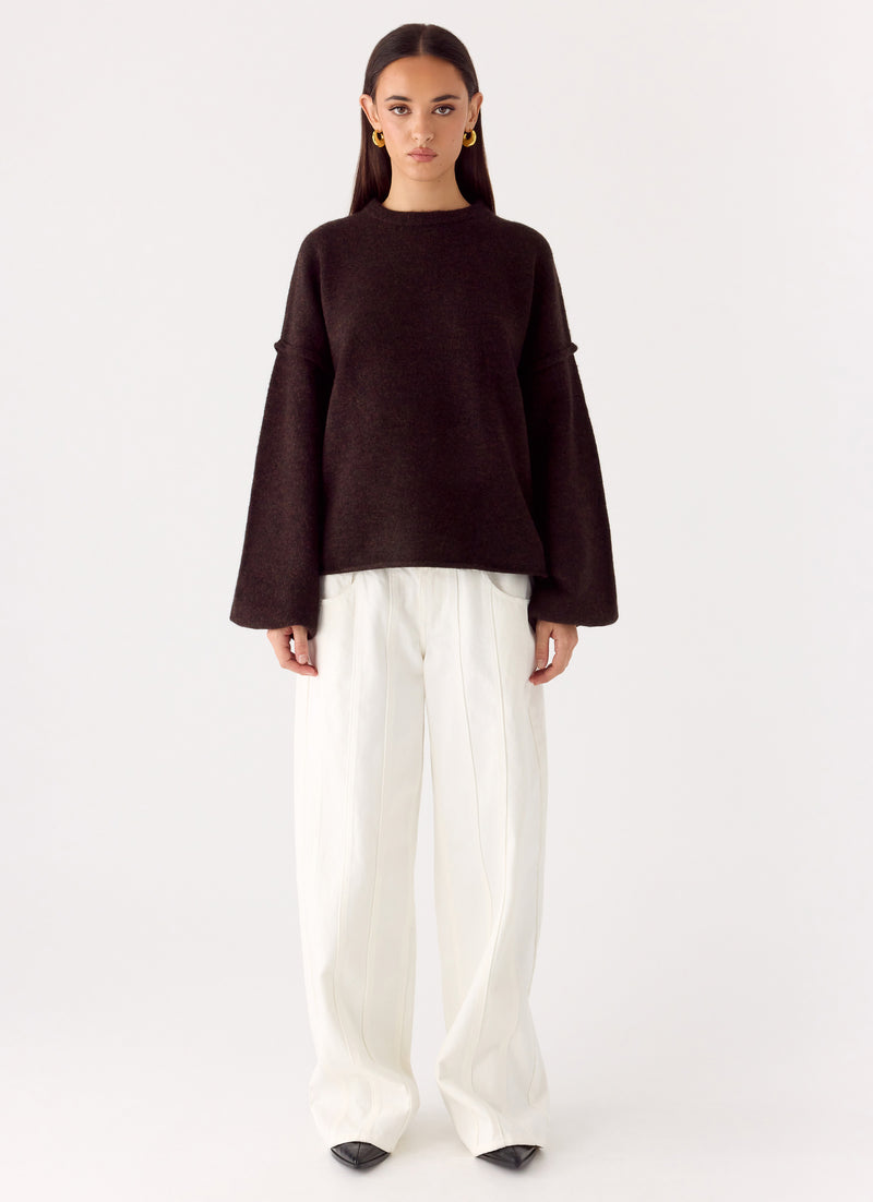 Jack Oversized Knit Sweater - Chocolate
