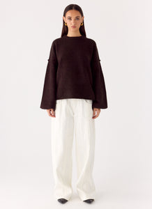 Jack Oversized Knit Sweater - Chocolate