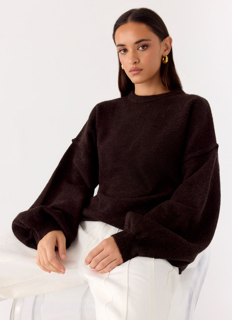 Jack Oversized Knit Sweater - Chocolate