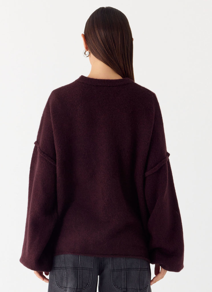Jack Oversized Knit Sweater - Plum