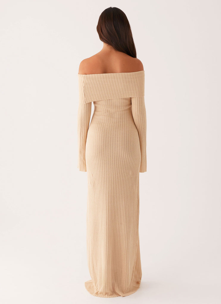 Jacqueline Knit Maxi Dress - Beige Peppermayo Jacqueline Knit Maxi Dress - Beige Peppermayo