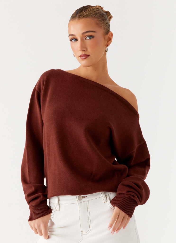 Jaelin Asymmetric Top - Chocolate