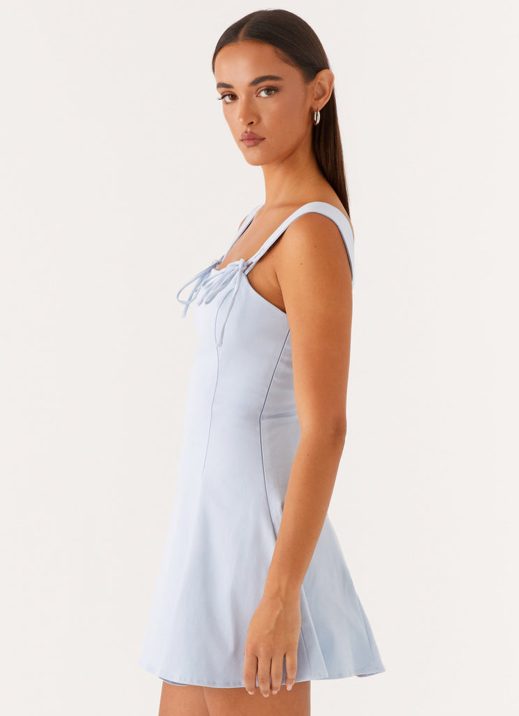 Jamaya Tie Mini Dress - Blue