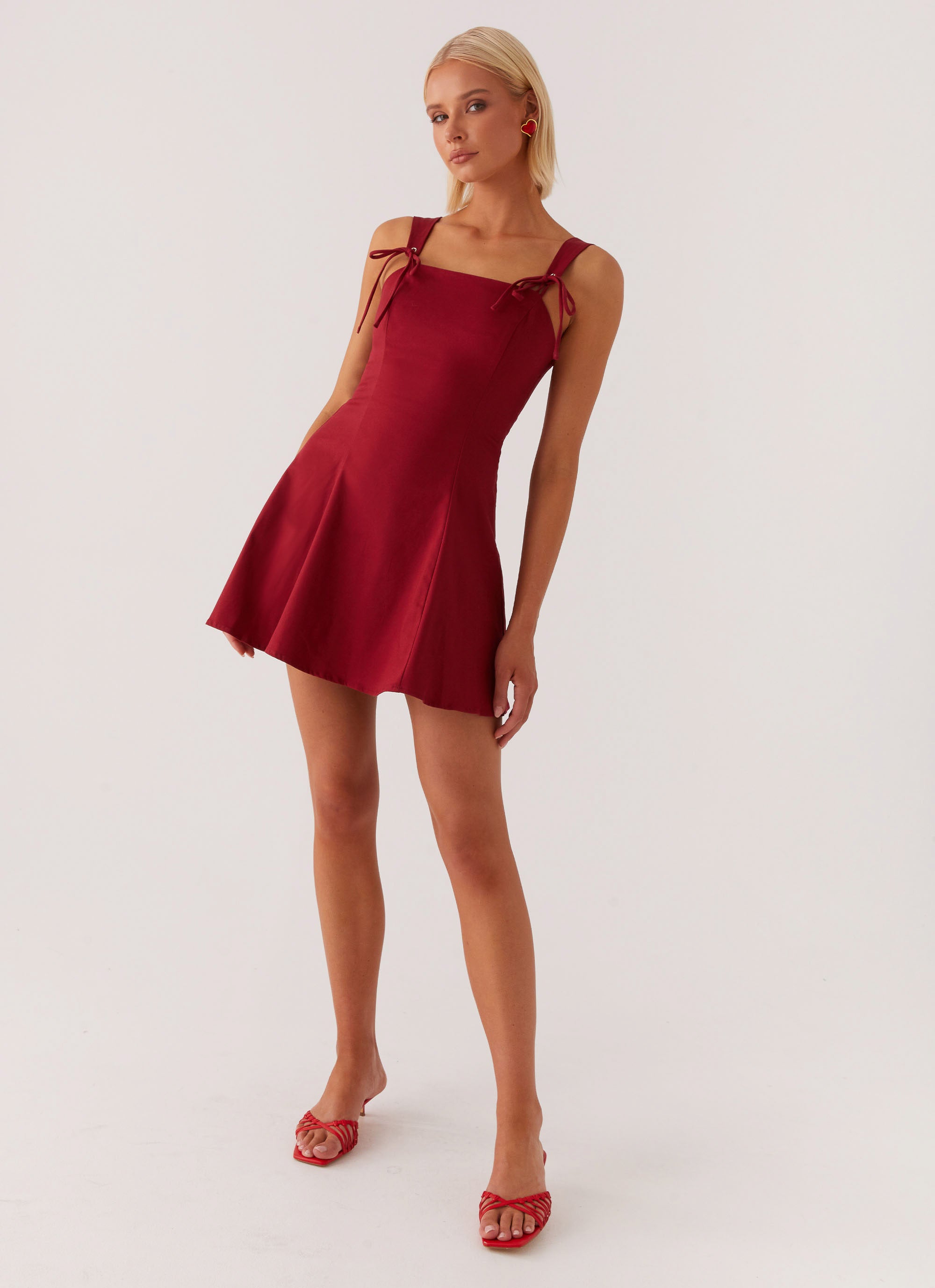 jamaya tie mini dress PEPPERMAYO Jamaya Tie Mini Dress in Red- US 4