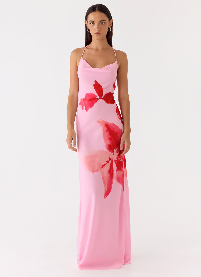 Jasmyn Cowl Maxi Dress - Pink Petal
