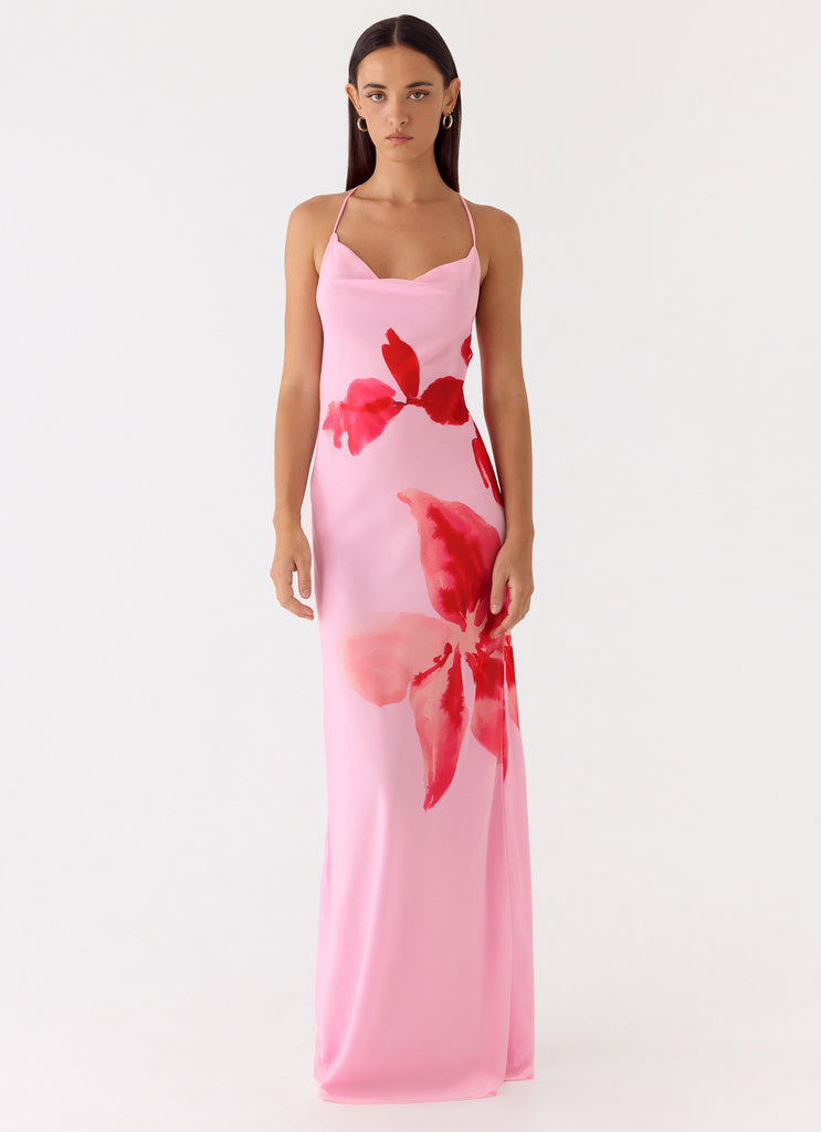 Jasmyn Cowl Maxi Dress - Pink Petal