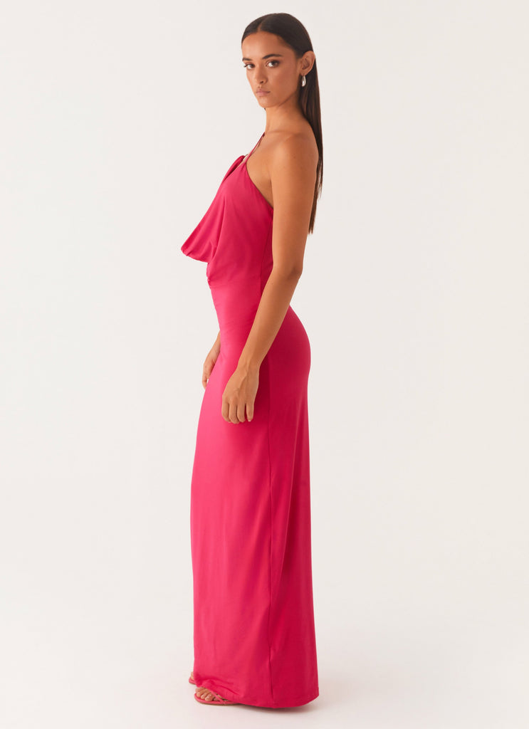 Jayla One Shoulder Maxi Dress - Fuchsia