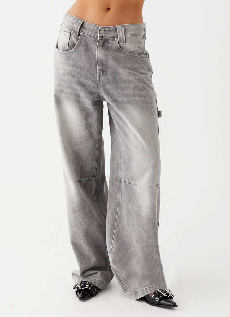 Womens Jaylie Denim Jeans in the colour Light Wash in front of a light grey background