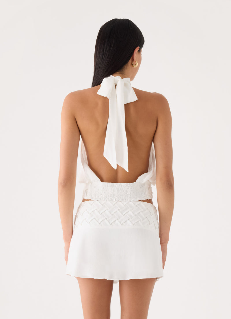 Jenna Crinkle Top - White
