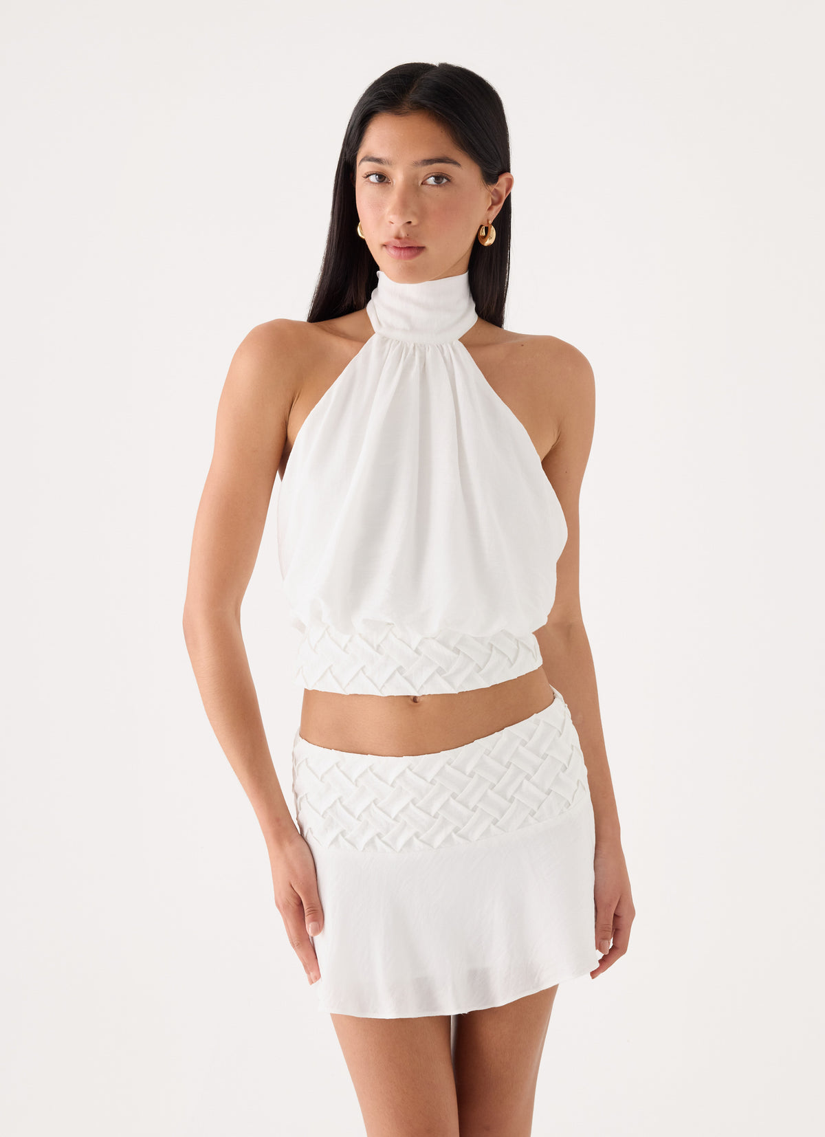 Jenna Crinkle Top - White