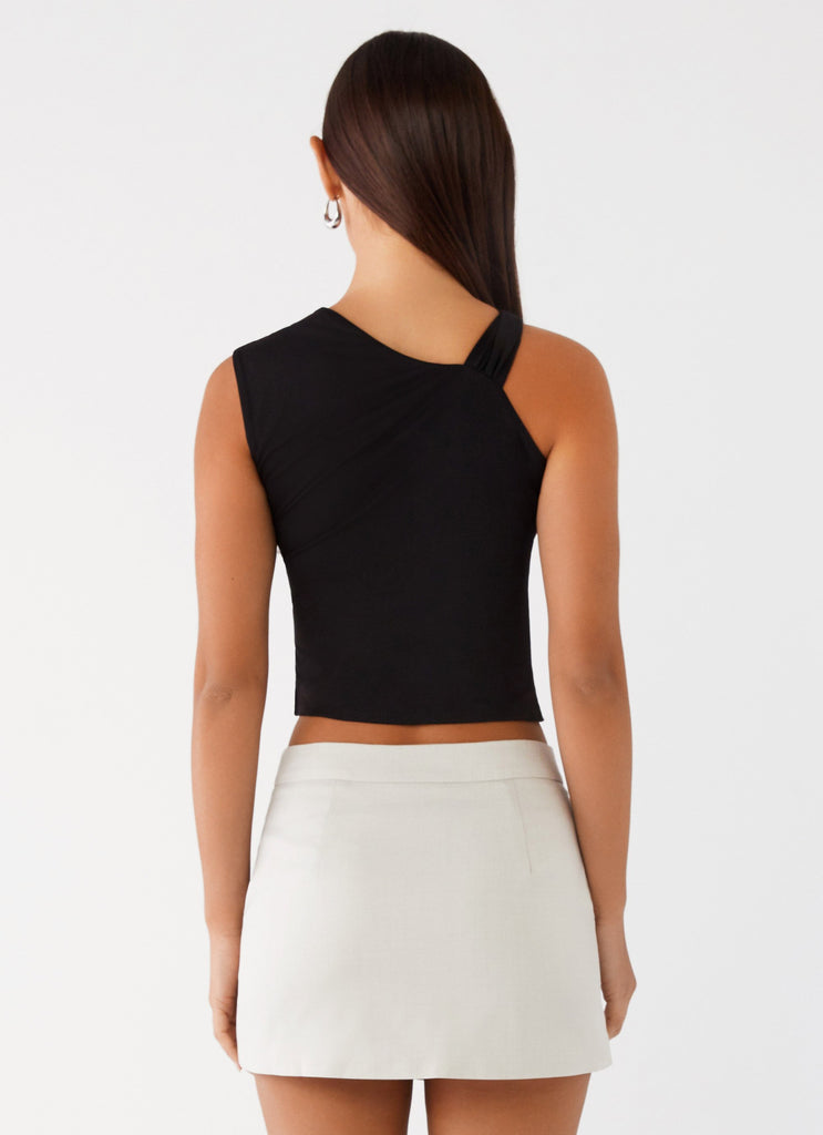 Jesse Twist Shoulder Top - Black