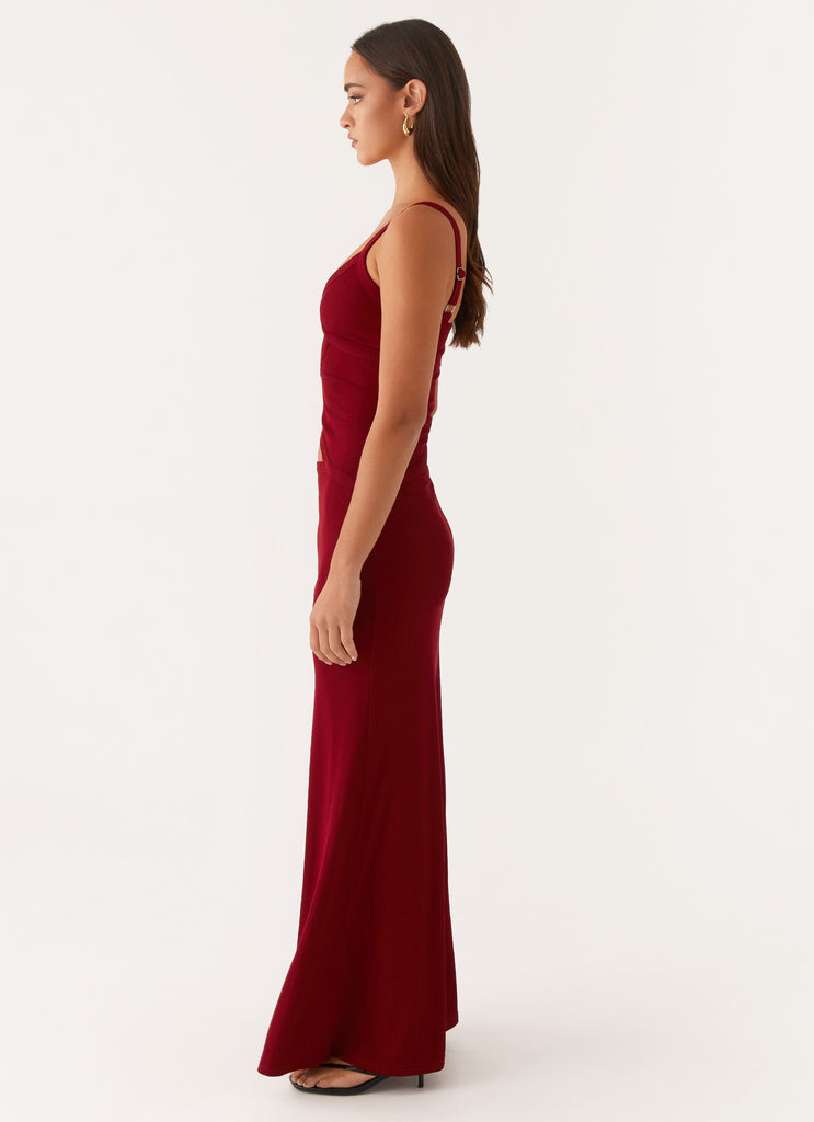 Jocelyn Maxi Dress - Maroon – Peppermayo