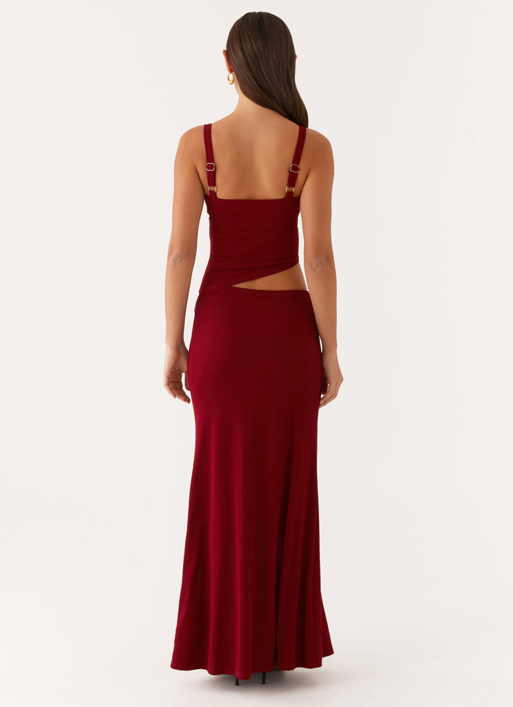 Jocelyn Maxi Dress - Maroon – Peppermayo