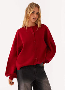 Joey Knit Cardigan - Wine