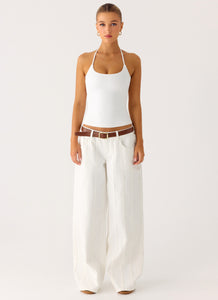 Johnny Low Rise Wide Leg Jeans - White