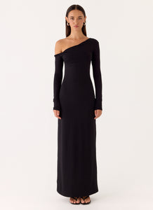Jordana Twist Maxi Dress - Black