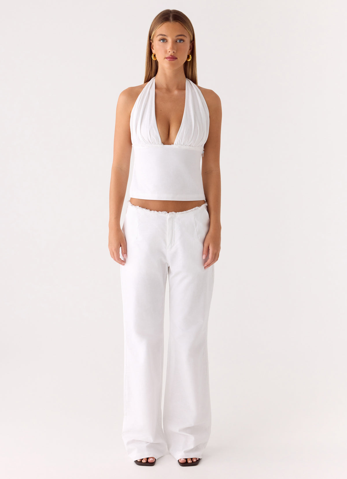 Josephina Linen Pant - White