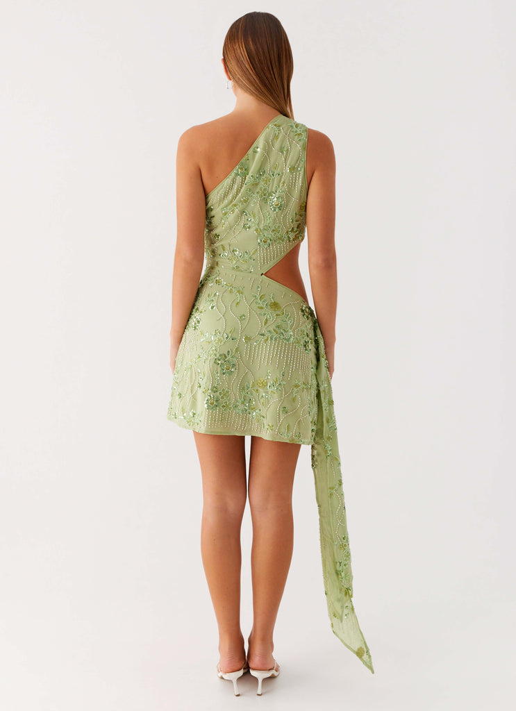 Juelz Beaded Mini Dress - Lime