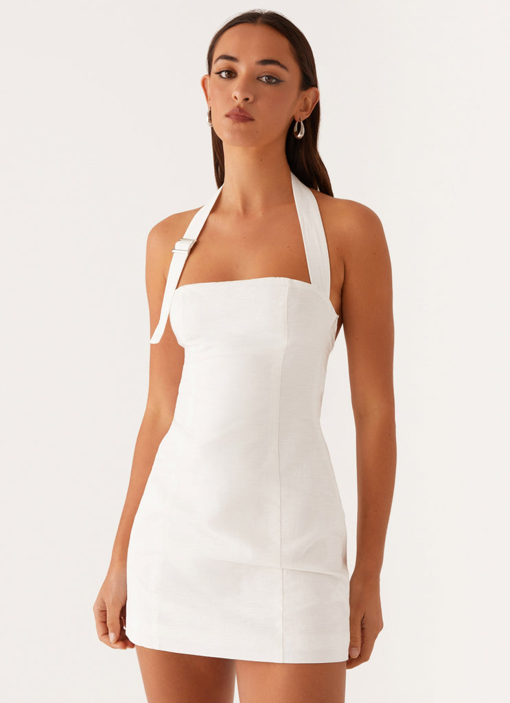 Julianna Linen Mini Dress - White